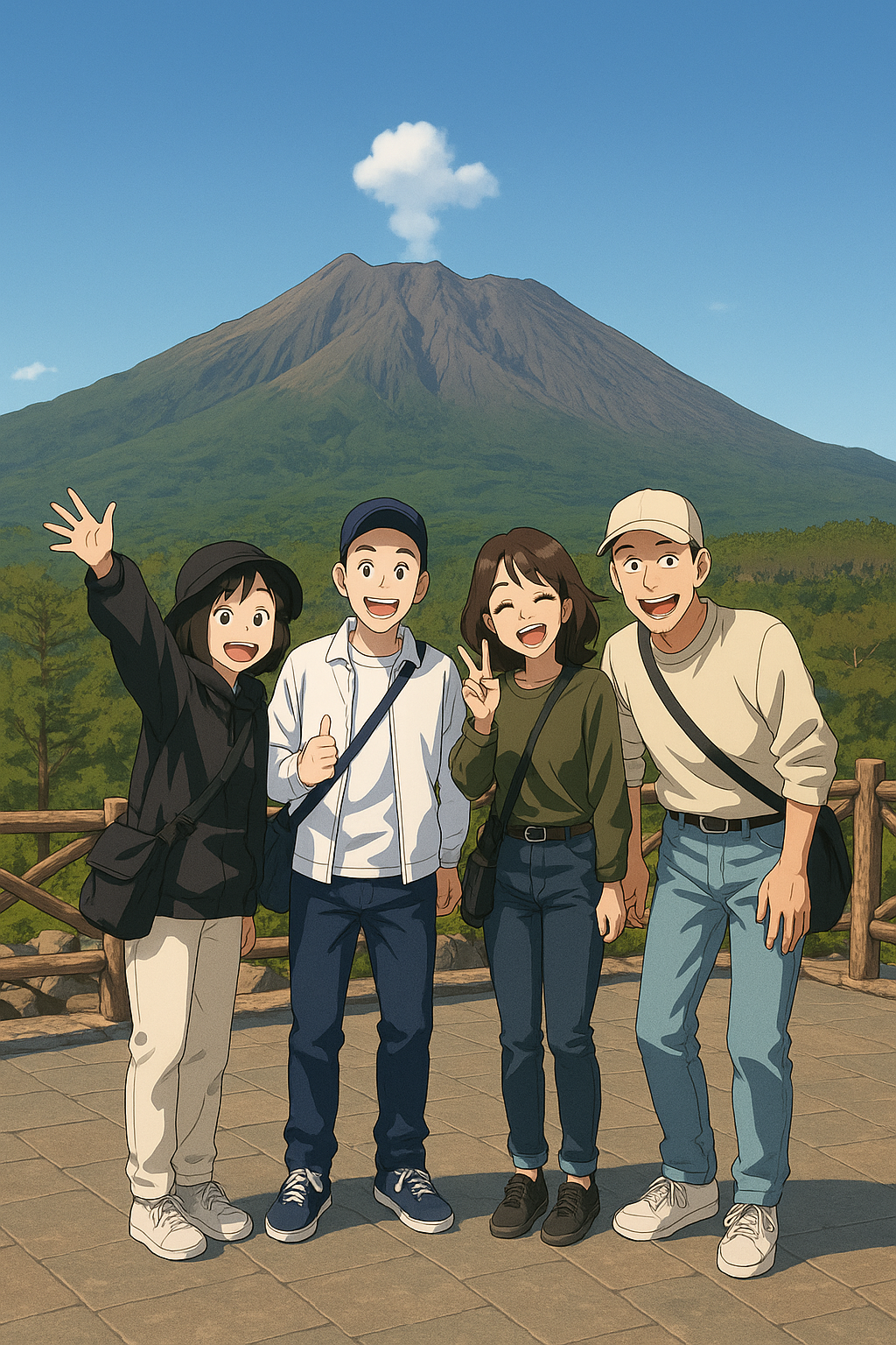 桜島4人