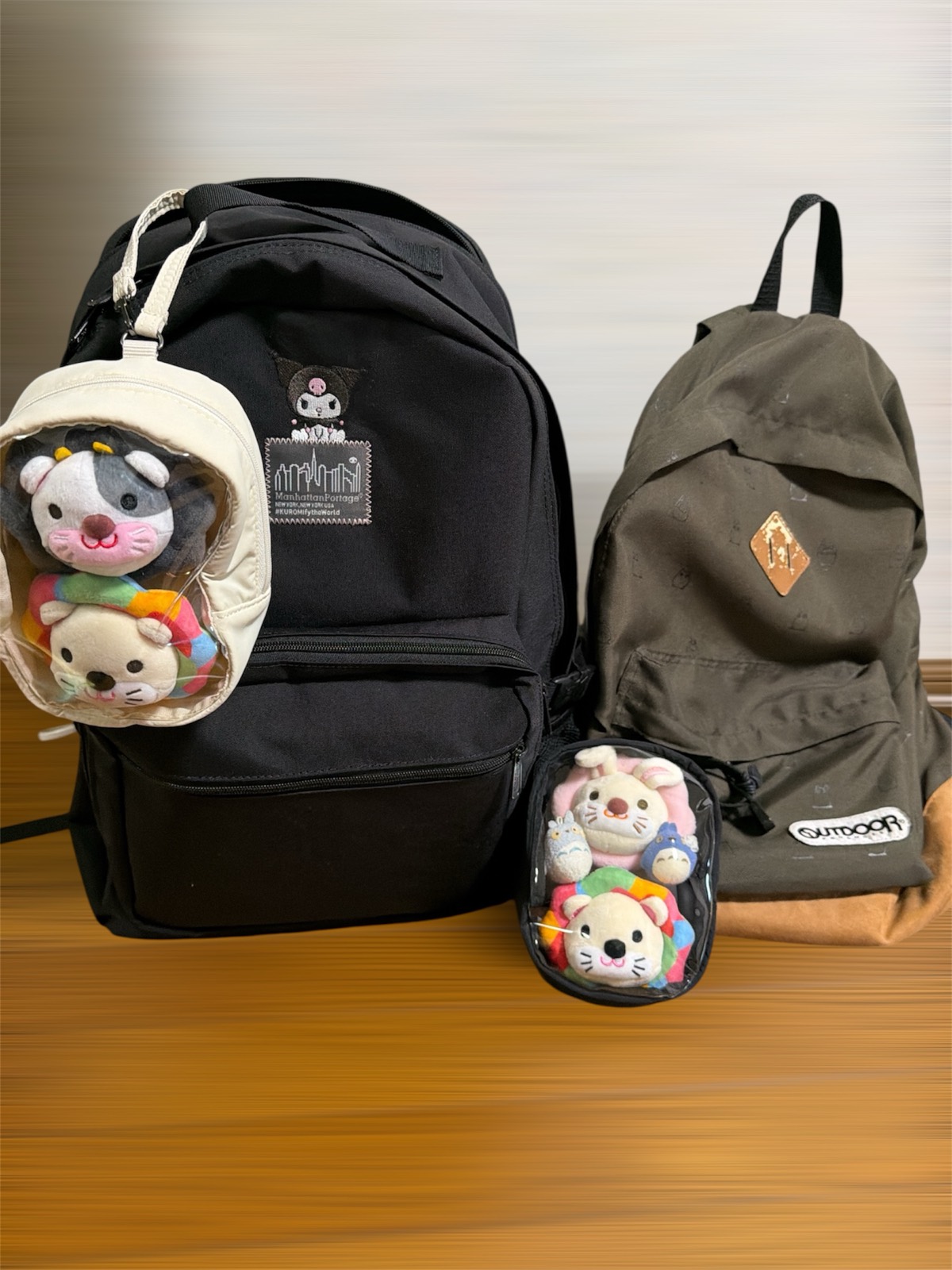 バッグとらいおんぬいぐるみ