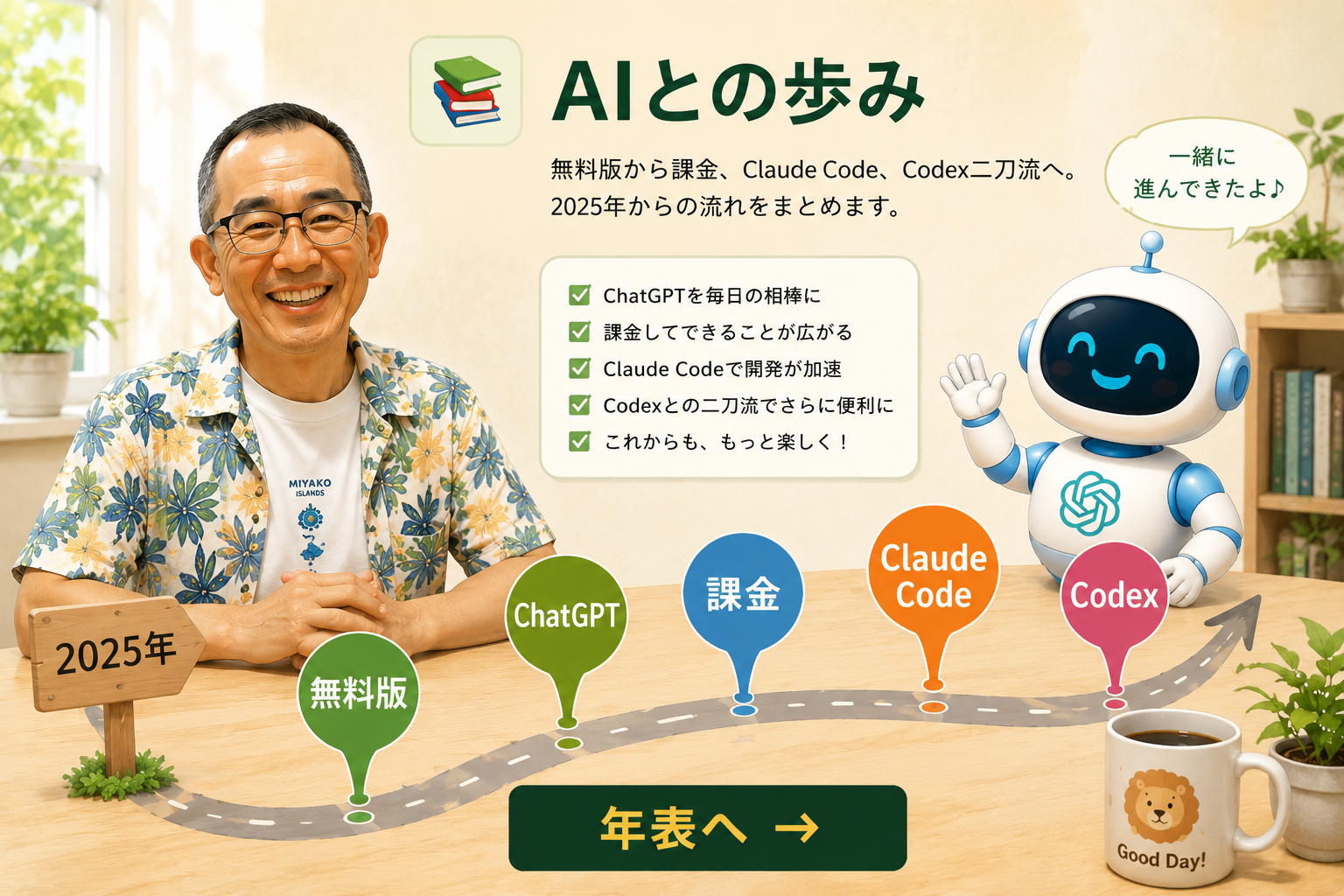 AIとの活動履歴イメージ