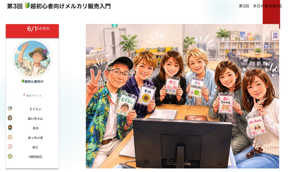 6/1 メルカリ入門 記念写真